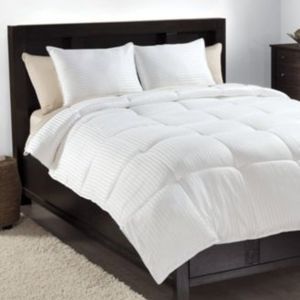 Martha Stewart Collection Allergy Wise Dobby Stripe Full White Full/Queen